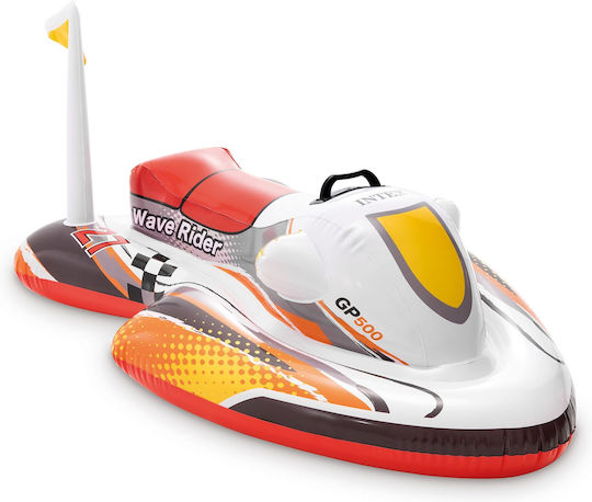 Intex Wave Rider Kid's Inflatable Ride On Jet Ski with Handles Red 117x77cm