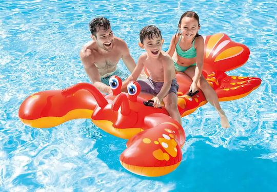 Intex Lobster Kid's Inflatable Ride On for Sea with Handles Red 213x137cm