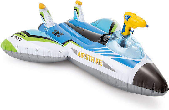 Intex Water Gun Plane Kid's Inflatable Ride On with Handles Red 117x117cm