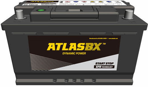 AtlasBX Car Start/Stop Battery Start-Stop EFB with 80Ah Capacity and 730A CCA
