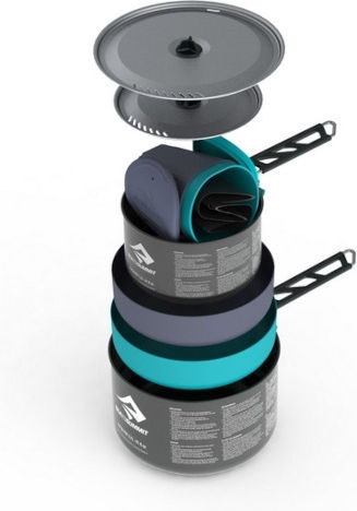 Sea to Summit AlphaPot Camping Cooking Utensils Cookware Set 2.2L 2200ml STS40-00968 Pacific Blue/Grey