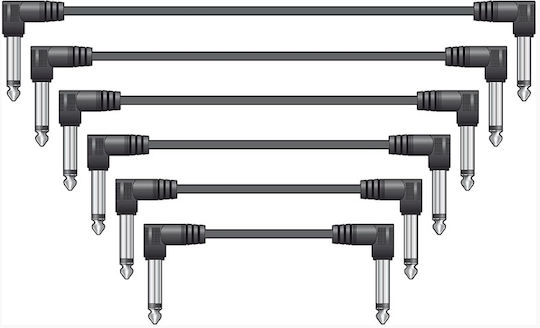 Citronic Cable 6.3mm male - 6.3mm male 0.5m 6pcs (PATCH050BK)