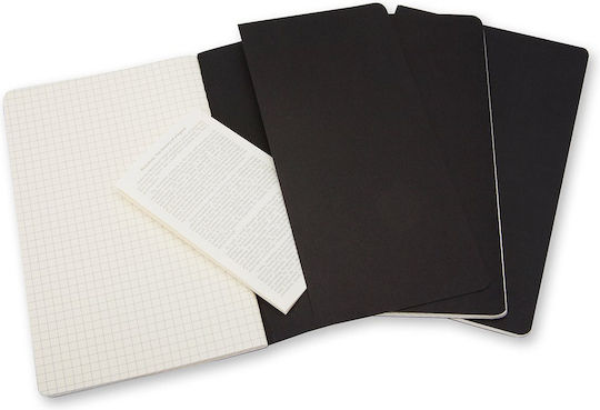 Moleskine Set 3 Notebooks 80 Sheets Square Black