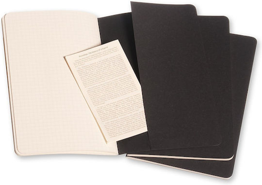 Moleskine Set 3 Notebooks 80 Sheets Square Black