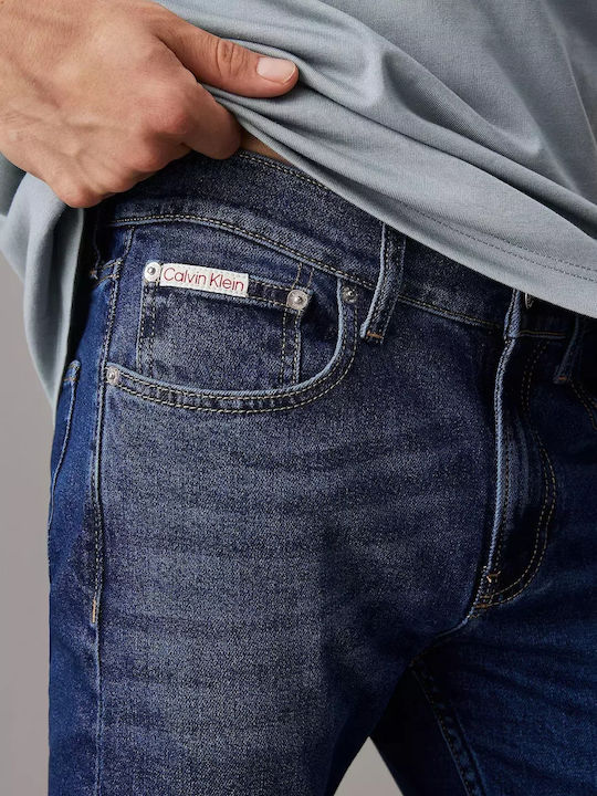 Men's Jeans Pants Elastic with Slim Tapered Fit Blue