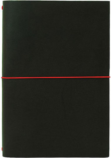 Paper Republic Essential XL Σημειωματάριο A5 Ριγέ με Λάστιχο Μαύρο