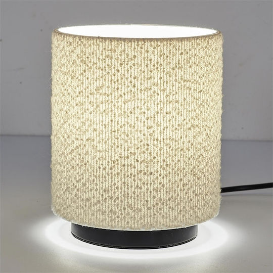 The Home Deco Factory Metal Table Lamp with White Shade and Black Base