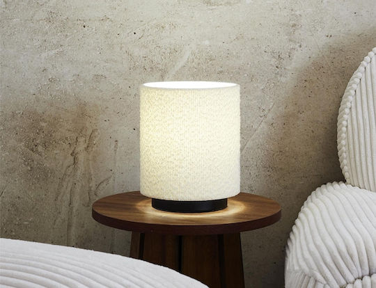 The Home Deco Factory Metal Table Lamp with White Shade and Black Base