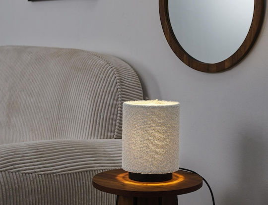 The Home Deco Factory Metal Table Lamp with White Shade and Black Base