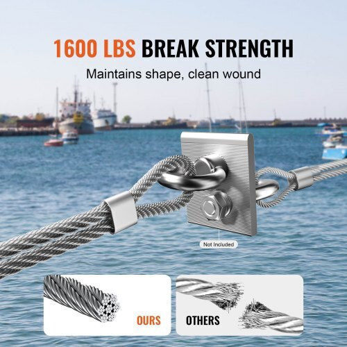 Vevor Stainless Steel Cable T316 1/8" 7x7 1000 Ft Railings Bxggssbxg3163wg03v0