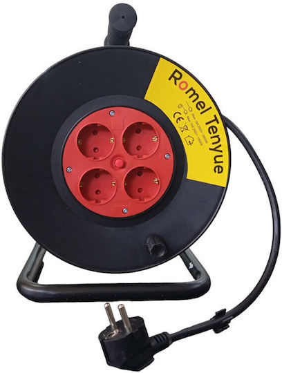 4 Plätze mit Kabel 50m Schwarz