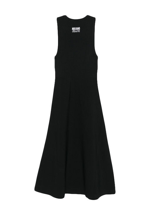 Sommer Midi Damenkleid Ärmellos Schwarze