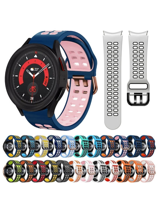 Samsung Galaxy Watch 4 Classic 42mm 20mm Breathable Two-Color Silicone Watch Strap Gray+Yellow