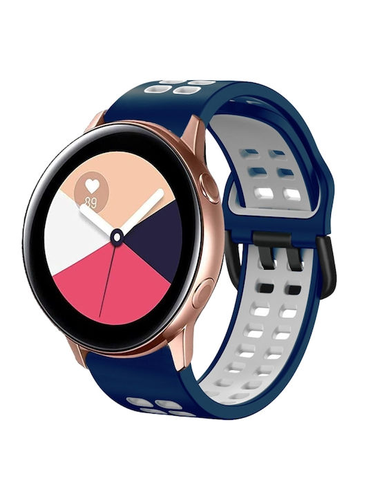 Samsung Galaxy Watch 4 Classic 42mm 20mm Breathable Two-Color Silicone Watch Strap Gray+Yellow