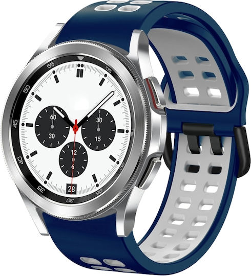 Samsung Galaxy Watch 4 Classic 42mm 20mm Atmungsaktives Zwei-Farben-Silikonarmband Grau+Gelb