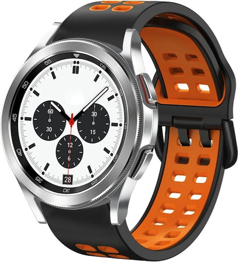 Samsung Galaxy Watch 4 44mm 20mm Breathable Silicone Watch Band Two-Tone Gray+Yellow