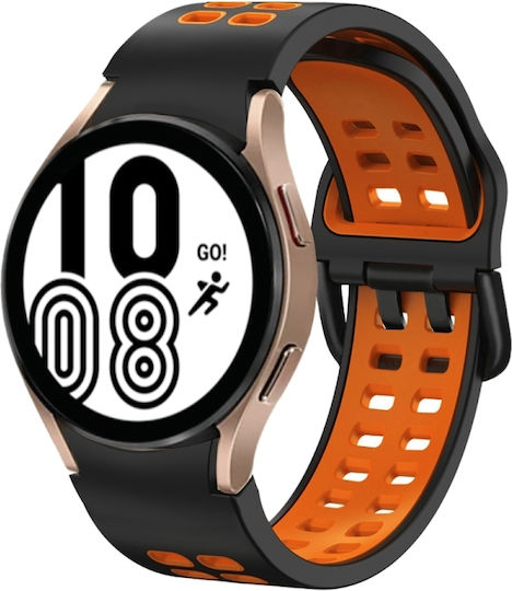 Samsung Galaxy Watch 4 44mm 20mm Breathable Silicone Watch Band Two-Tone Gray+Yellow
