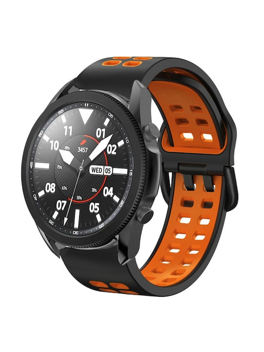 Samsung Galaxy Watch 4 44mm 20mm Breathable Silicone Watch Band Two-Tone Gray+Yellow