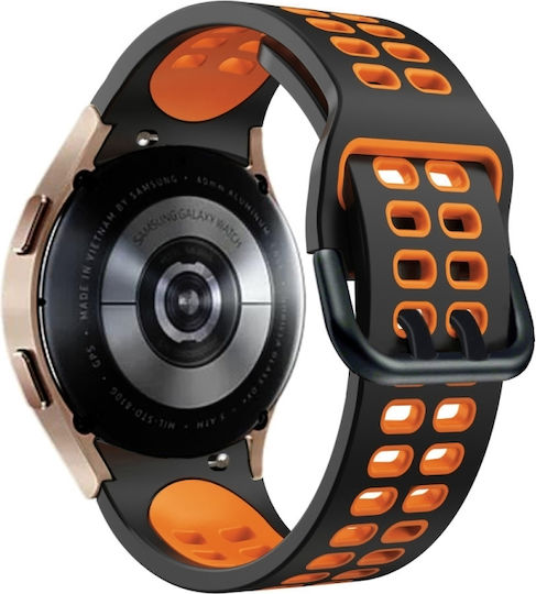 Samsung Galaxy Watch 4 Classic 42mm 20mm Atmungsaktives Zwei-Farben-Silikonarmband Grau+Gelb