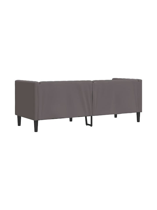 Three-Seater Couch Artificial Leather Grey 194x74.5x70.5 cm