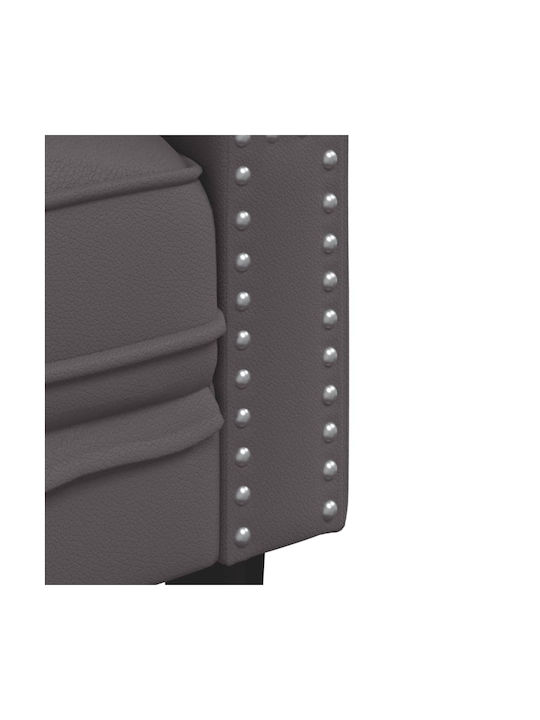 Three-Seater Couch Artificial Leather Grey 194x74.5x70.5 cm
