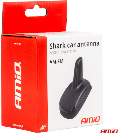 AMiO Κεραία Αυτοκινήτου Οροφής Shark για Ραδιόφωνο σε Μαύρο Χρώμα