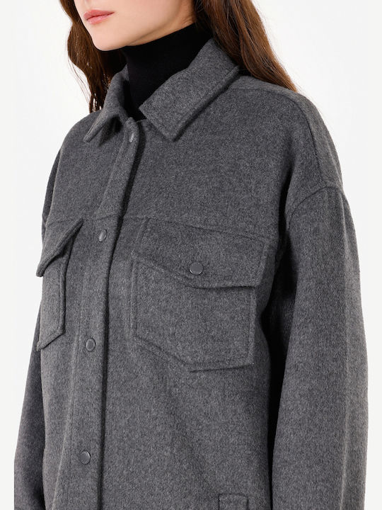 Langärmelig Damen Hemd Anthracite