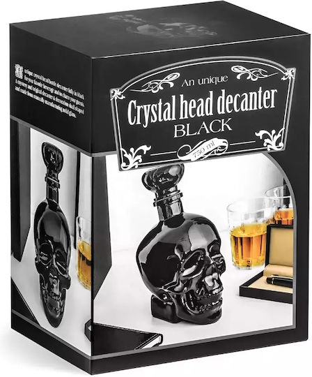 Bottle Water Glass with Screw Cap Black 750ml