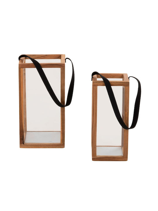 HomeMarkt Laterne Glas Beige 21x21x40cm 1Stück