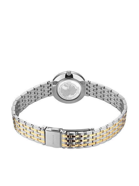 Bering Time Classic Crystals Γυναικείο Ρολόι 26mm Μπαταρίας με Ασημί Μεταλλικό Μπρασελέ