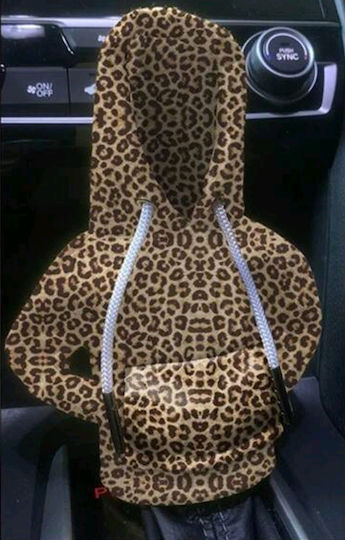 Leopard Hood Gear Shift Knob Cover Sweatshirt 13x10cm Tatu Moyo