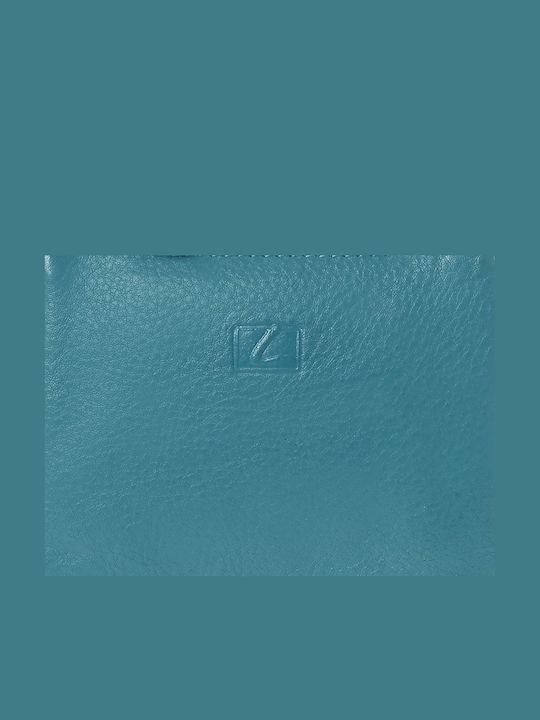 Малък Естествена Кожа Дамски Портфейл с RFID Тюркоазен