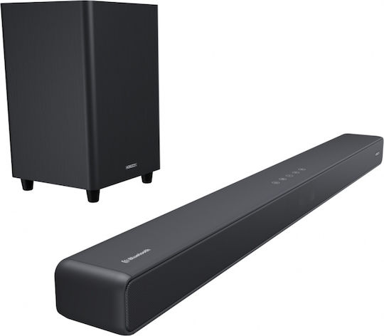Horizon-Europe Soundbar 2.1 Bluetooth και HDMI 160W με Ασύρματο Subwoofer και Τηλεχειριστήριο Γκρι