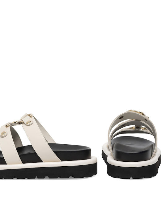 Flache Sandalen für Damen in Weiß Farbe
