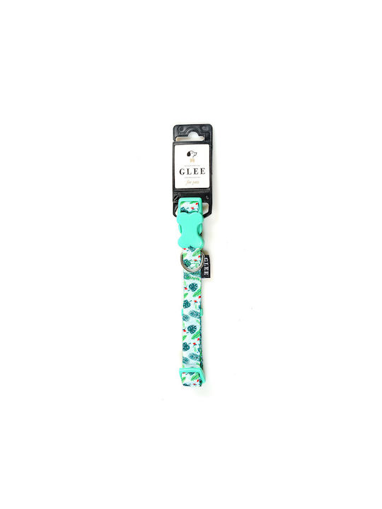 Glee Palm Leaf Hundehalsband in Türkis Farbe Klein 15mm x 30 - 45cm