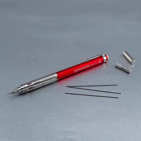 Pentel Graphgear 300 Red 0.5mm Mechanical Pencil Pg315-tbx 884851051455