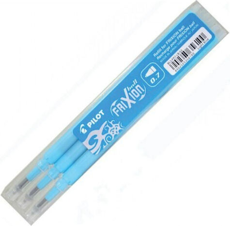 Pilot Frixion BLS-FR7-S3-LB 3 Replacement Inks for Light Blue Pens
