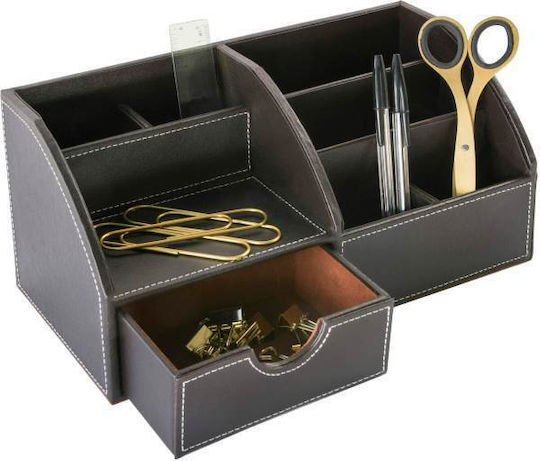Leather Desk Organizer in Brown Color 1pcs 29x15x14cm