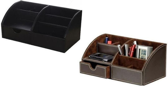 Leather Desk Organizer in Black Color 1pcs 29x15x14cm