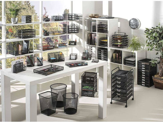 Metallic Desk Organizer in Black Color 1pcs 22x10x11cm