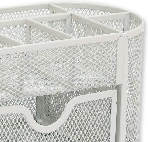 Metallic Desk Organizer in White Color 1pcs 22x11x10.5cm