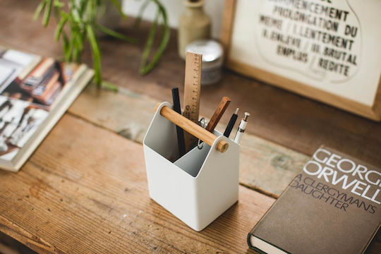 Metallic Pencil Holder in White Color 1pcs 7.5x6.3x7.5cm