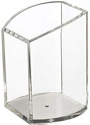 Plastic Pencil Holder in Transparent Color 10.2x10x7.5cm