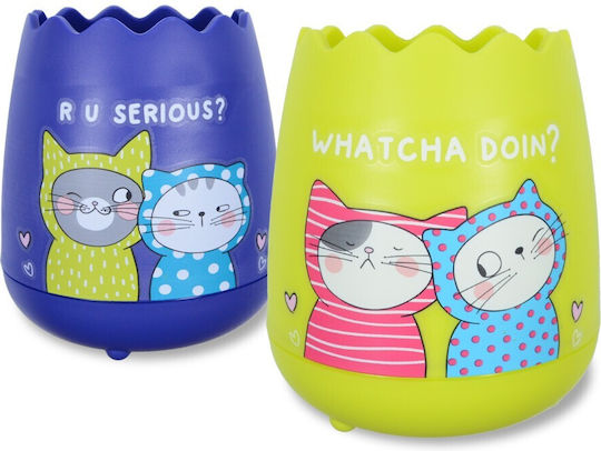Plastic Pencil Holder 1pcs 10x7x8cm (Μiscellaneous Designs/Colors)