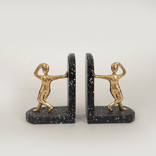 Stone Bookend in Black Color 2pcs 6.5x14.7x21.7cm