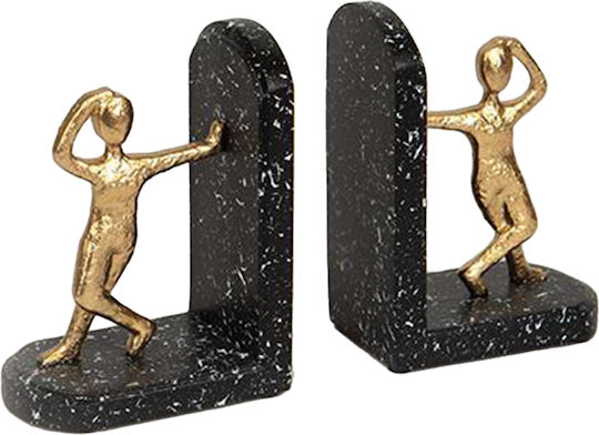 Stone Bookend in Black Color 2pcs 6.5x14.7x21.7cm