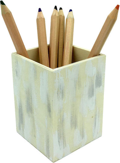 Wooden Pencil Holder in Beige Color 1pcs