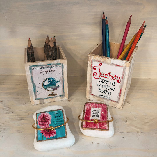 Wooden Pencil Holder in Beige Color 1pcs