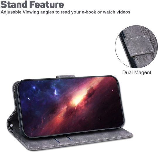 Mad Mask Wallet Leather / Synthetic Leather Gray (Realme 12+)