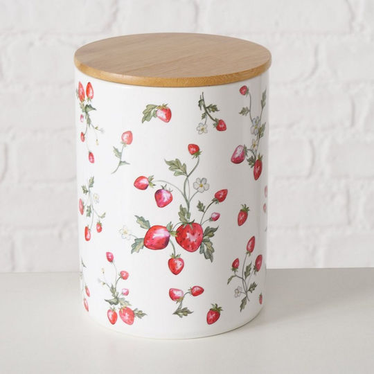 MSA Set 2 Pieces General Use Vases with Lid Ceramic Red 12x12x17cm 2 Pieces
